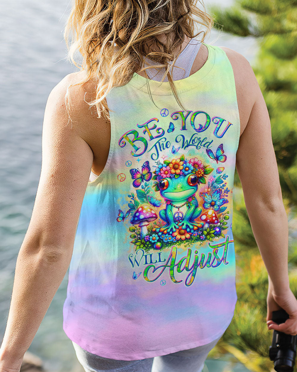 BE YOU THE WORLD WILL ADJUST FROG ALL OVER PRINT - TLTW2002243