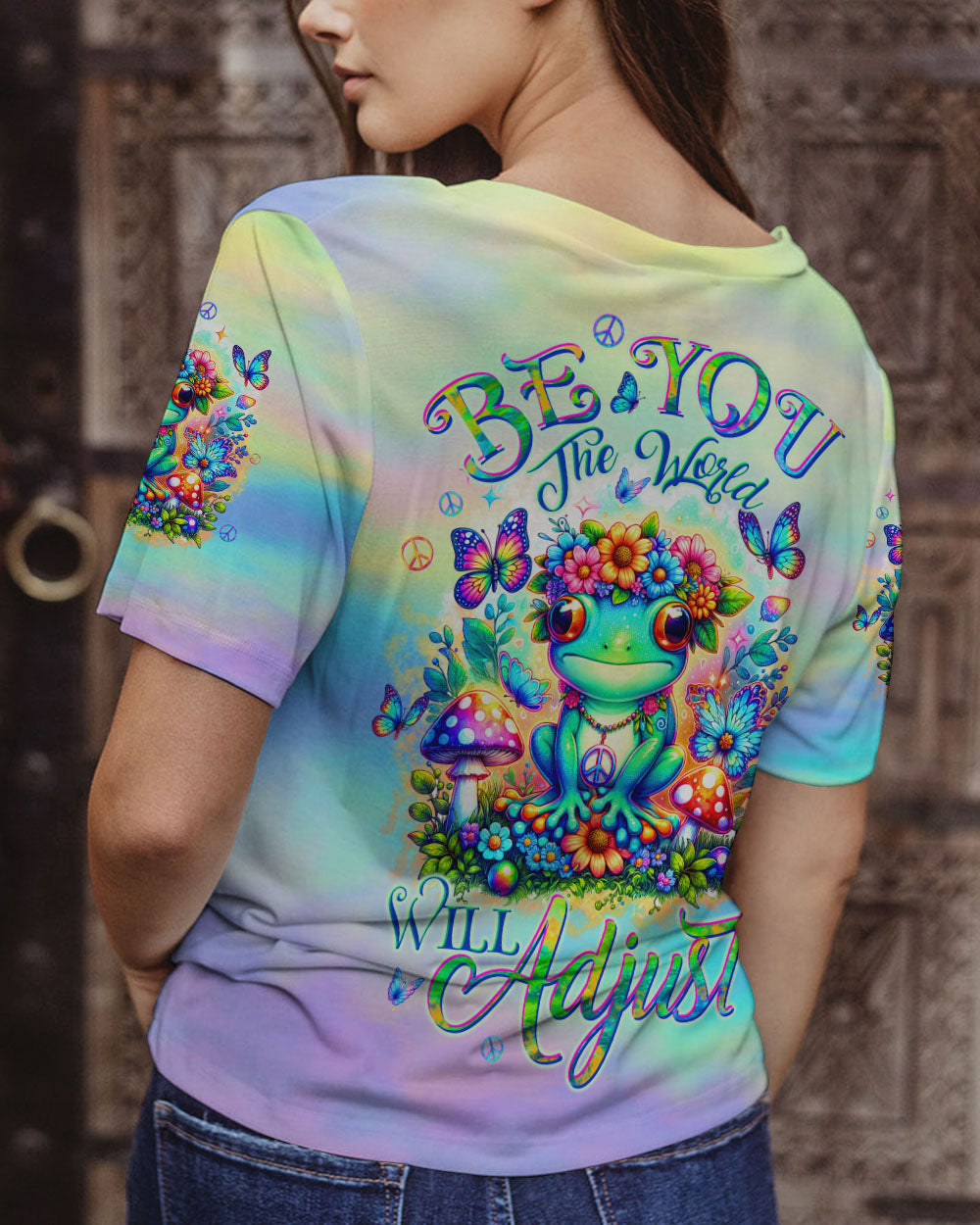 BE YOU THE WORLD WILL ADJUST FROG ALL OVER PRINT - TLTW2002243