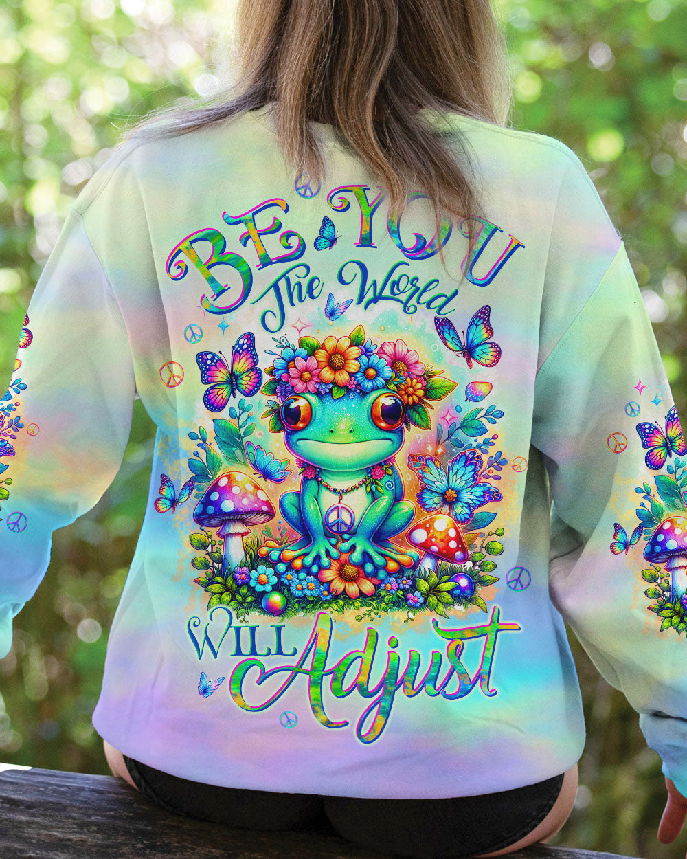 BE YOU THE WORLD WILL ADJUST FROG ALL OVER PRINT - TLTW2002243