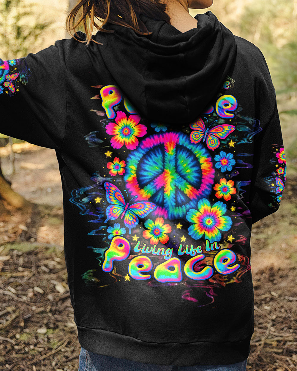 IMAGINE ALL THE PEOPLE LIVING LIFE IN PEACE TIE DYE ALL OVER PRINT  - TLTW2005252