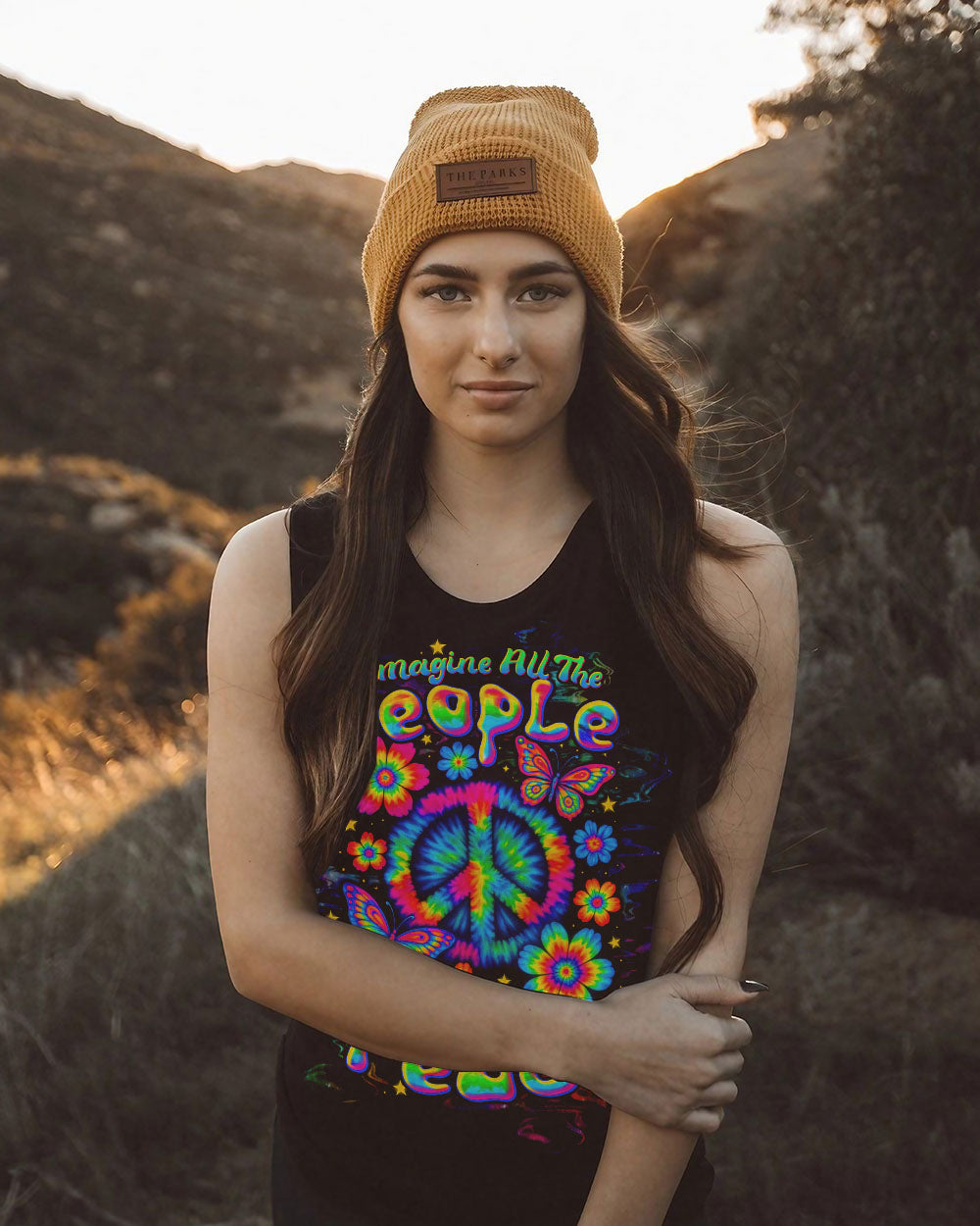 IMAGINE ALL THE PEOPLE LIVING LIFE IN PEACE TIE DYE ALL OVER PRINT  - TLTW2005252