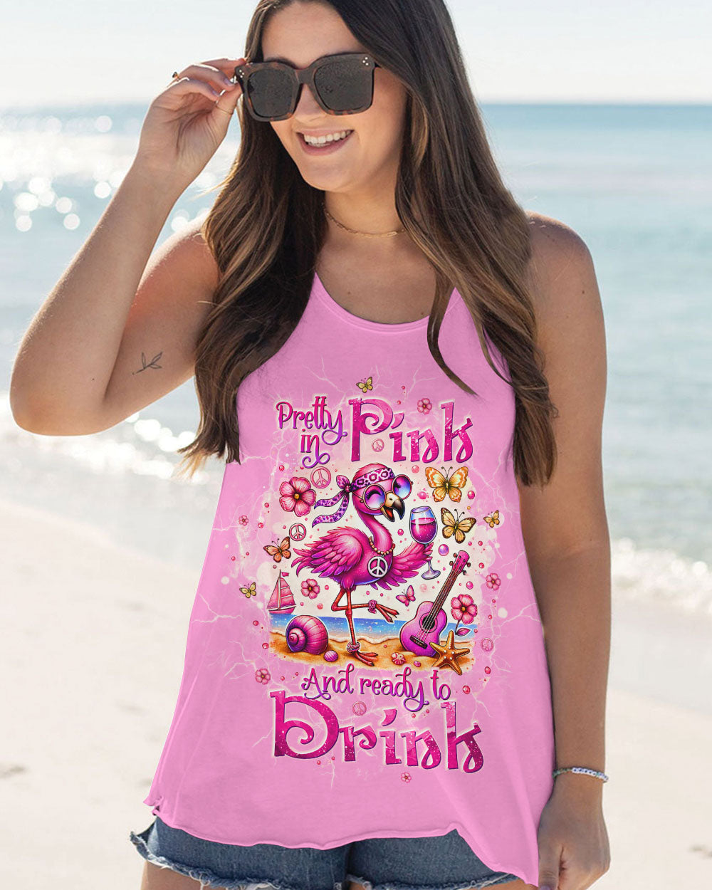 PRETTY IN PINK FLAMINGO ALL OVER PRINT - TLTW2006245