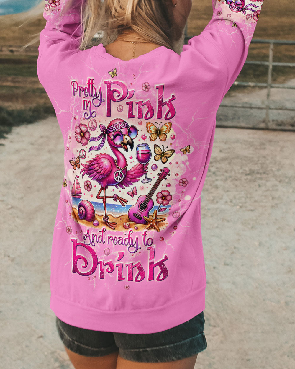 PRETTY IN PINK FLAMINGO ALL OVER PRINT - TLTW2006245