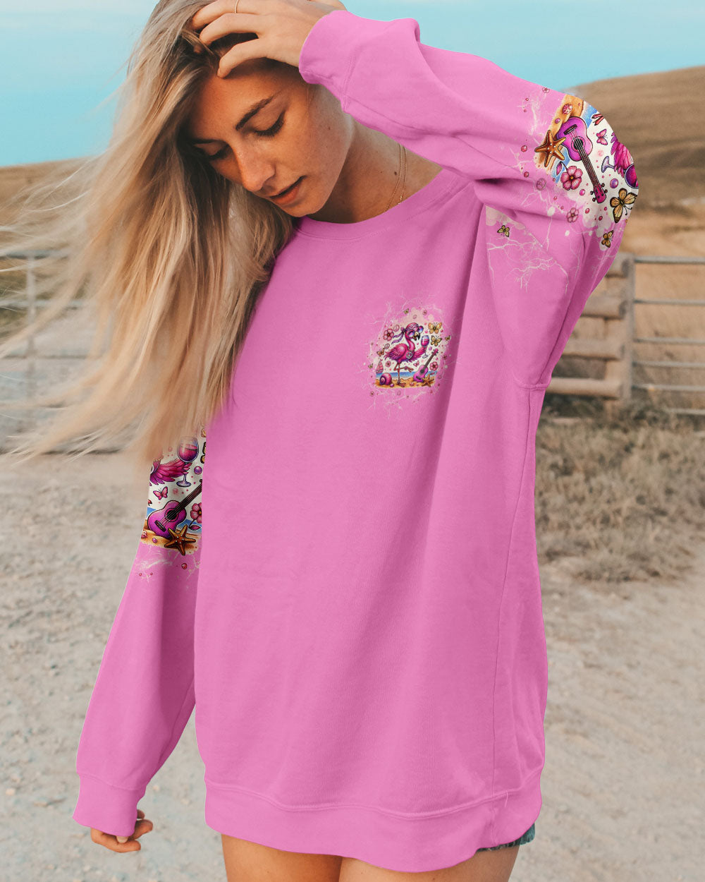 PRETTY IN PINK FLAMINGO ALL OVER PRINT - TLTW2006245