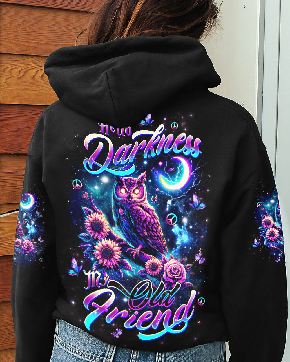 HELLO DARKNESS MY OLD FRIEND OWL ALL OVER PRINT - TLTW2009251