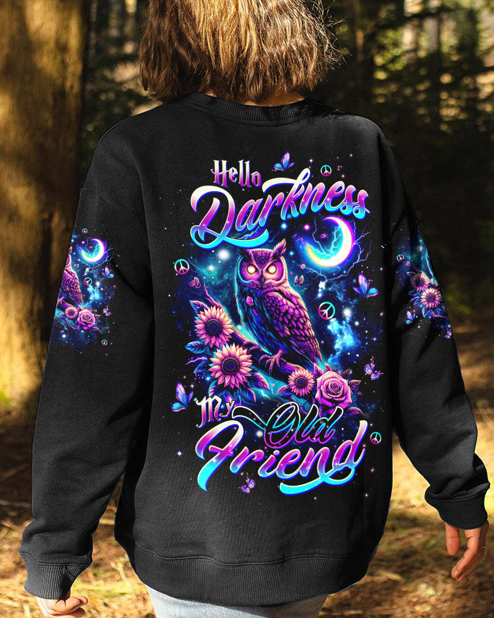 HELLO DARKNESS MY OLD FRIEND OWL ALL OVER PRINT - TLTW2009251