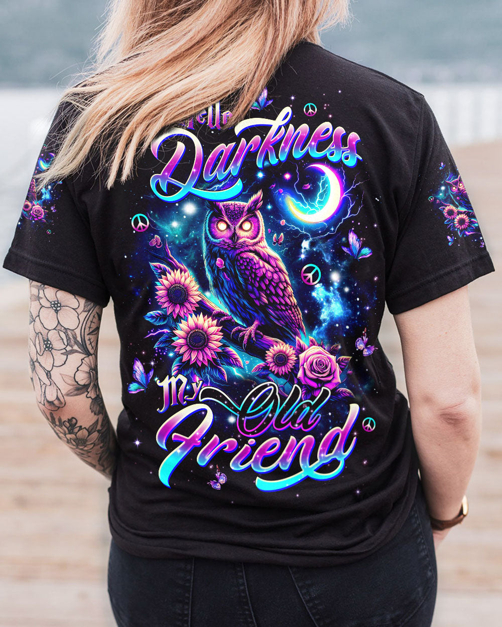 HELLO DARKNESS MY OLD FRIEND OWL ALL OVER PRINT - TLTW2009251