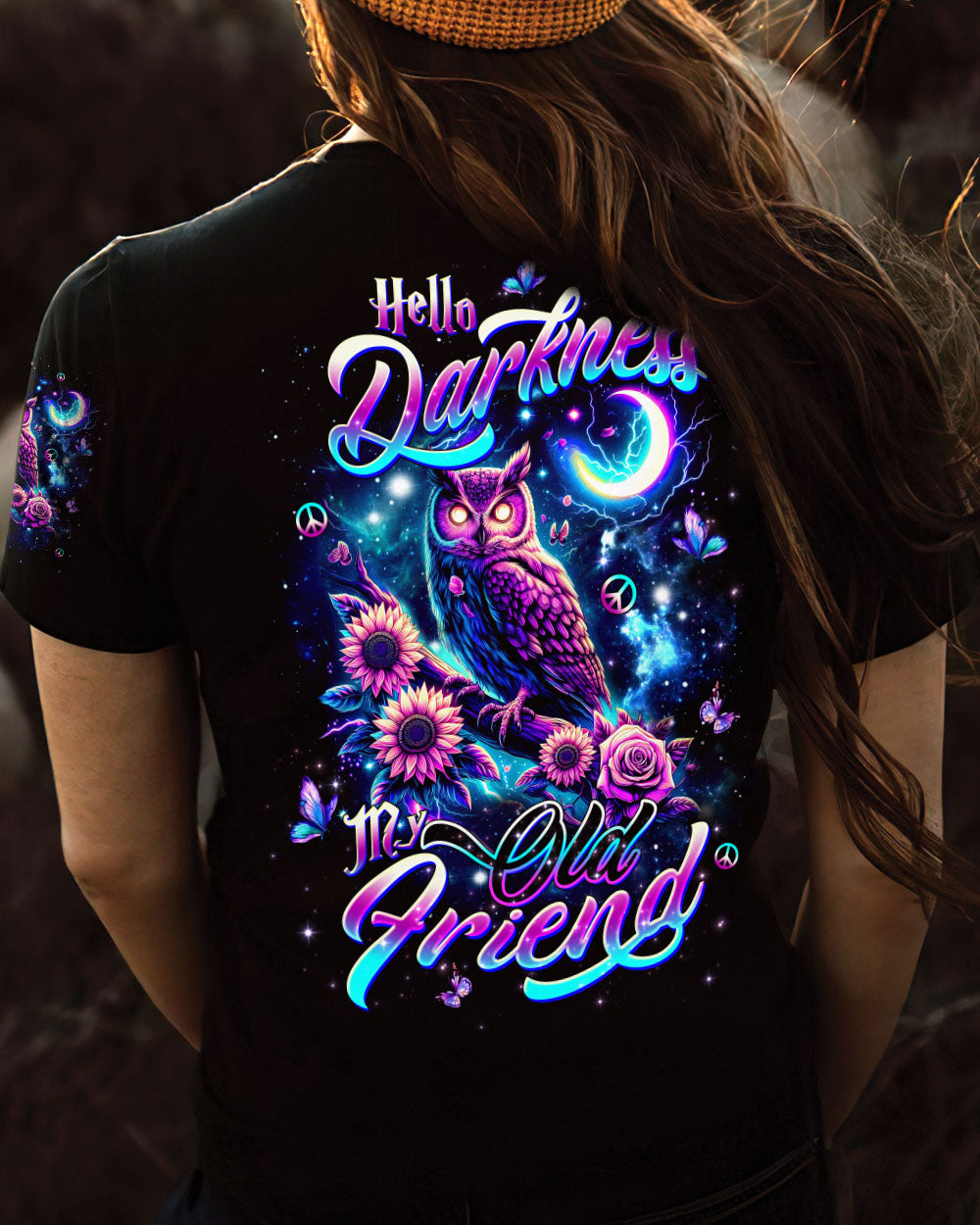 HELLO DARKNESS MY OLD FRIEND OWL ALL OVER PRINT - TLTW2009251