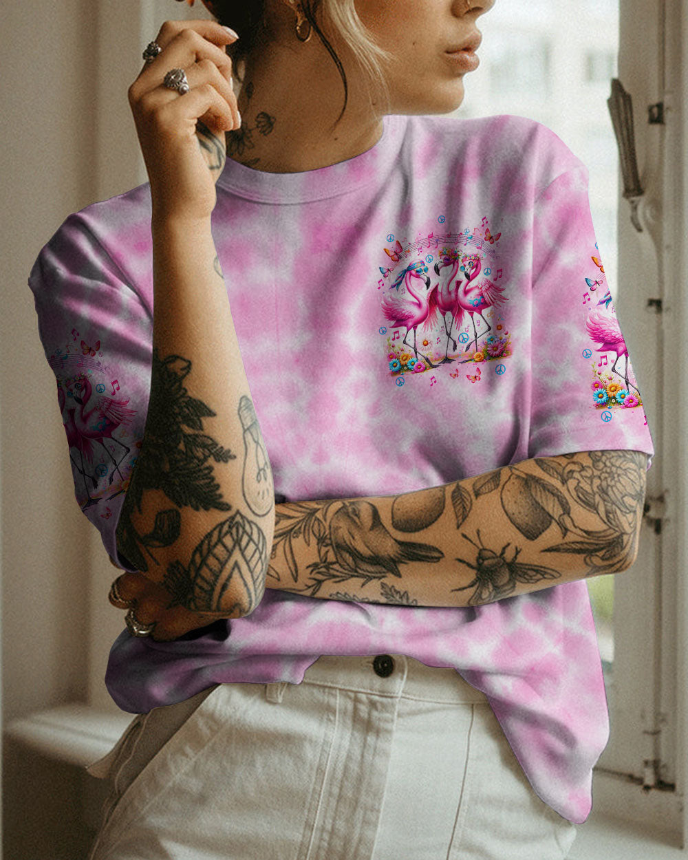 LET'S GO GIRLS FLAMINGO ALL OVER PRINT - TLTW2012233