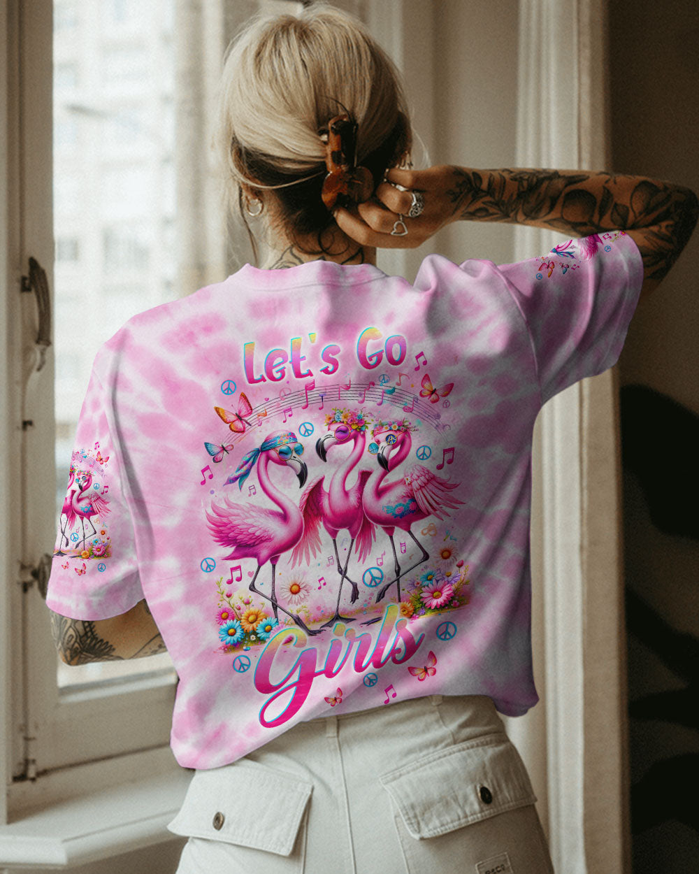 LET'S GO GIRLS FLAMINGO ALL OVER PRINT - TLTW2012233