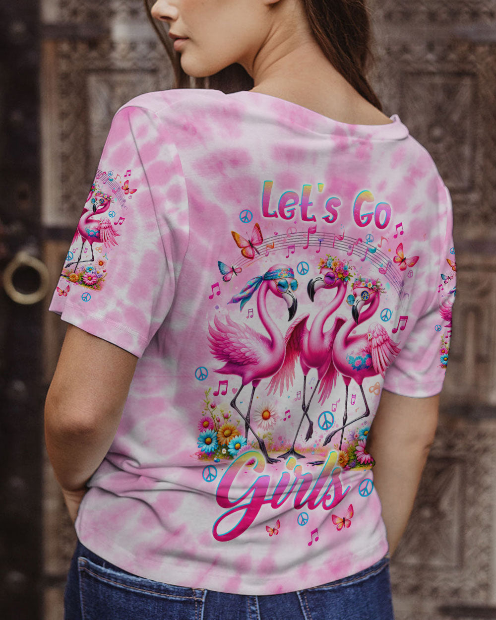 LET'S GO GIRLS FLAMINGO ALL OVER PRINT - TLTW2012233