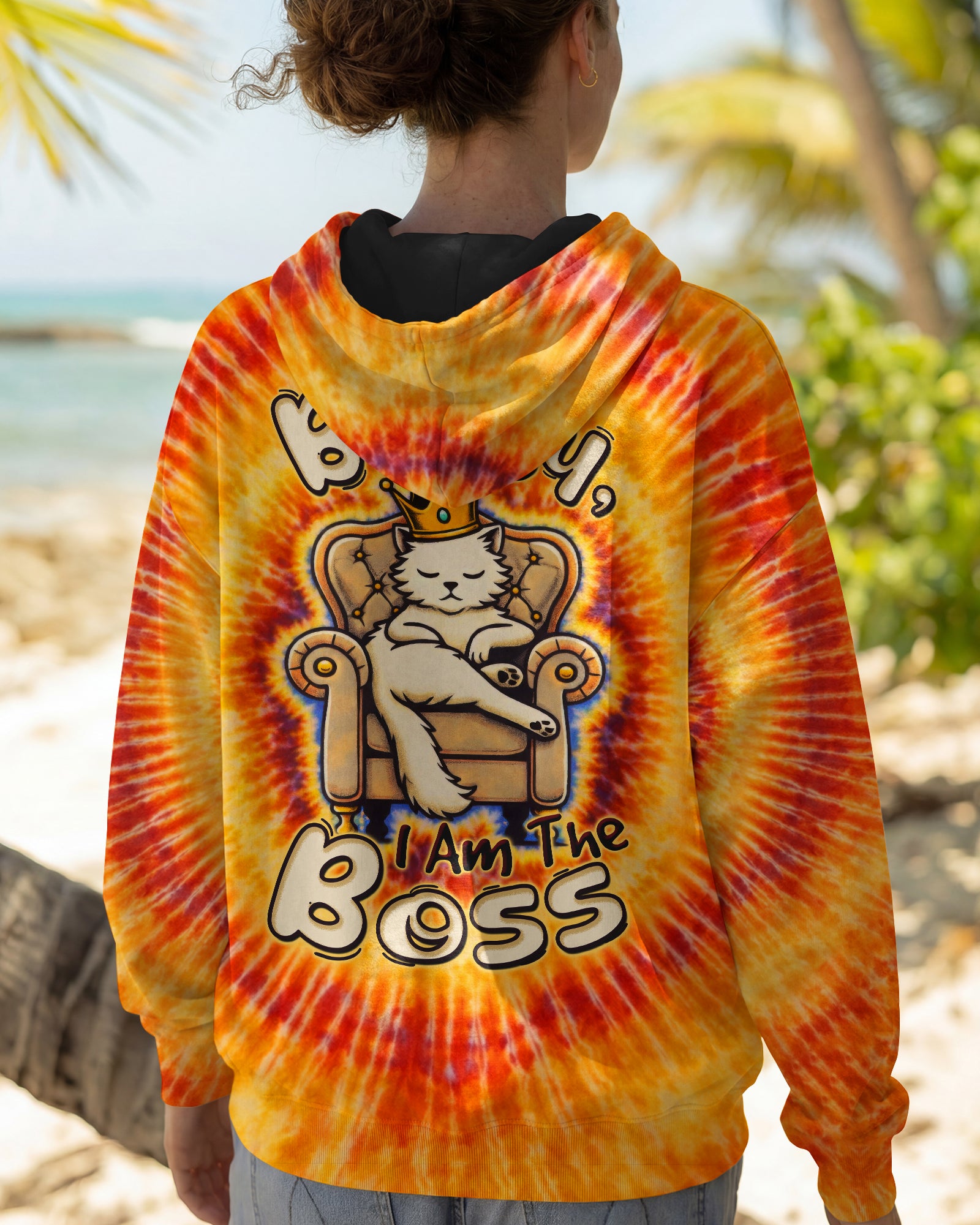 I'M NOT BOSSY QUEEN CAT SWIRL ALL OVER PRINT - TLTW2101261