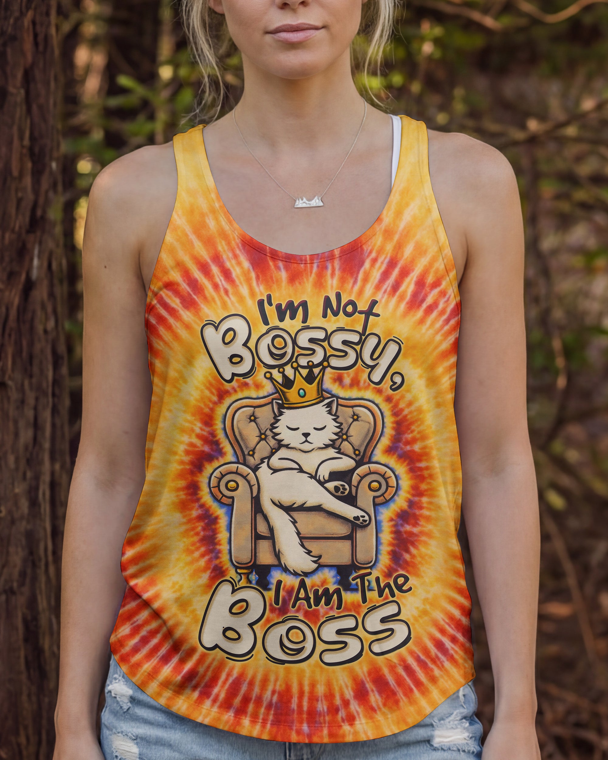 I'M NOT BOSSY QUEEN CAT SWIRL ALL OVER PRINT - TLTW2101261