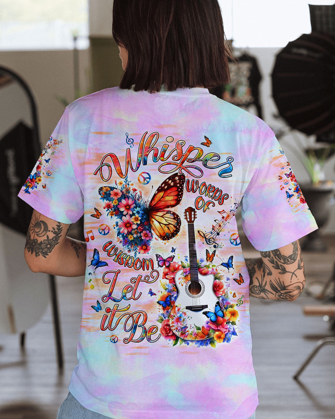 WHISPER WORDS OF WISDOM LET IT BE BUTTERFLY GUITAR ALL OVER PRINT - TLTW2204251