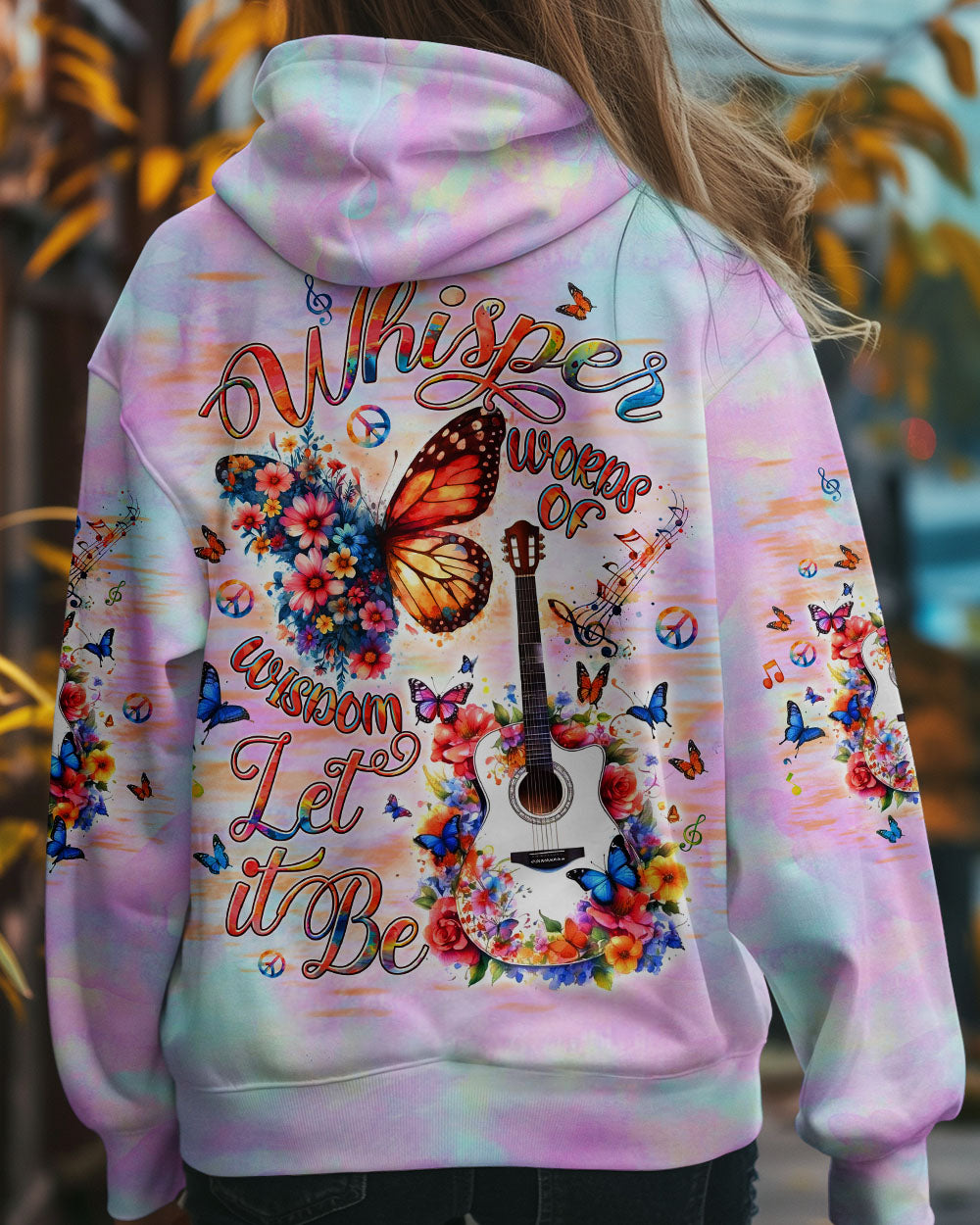 WHISPER WORDS OF WISDOM LET IT BE BUTTERFLY GUITAR ALL OVER PRINT - TLTW2204251