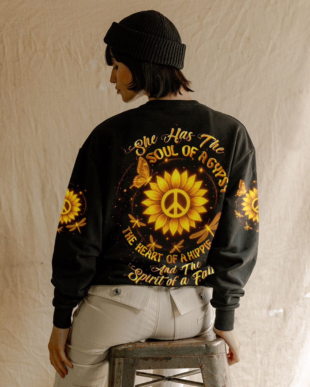 JUST BREATHE DRAGONFLY SUNFLOWER ALL OVER PRINT  - TLTW2205253