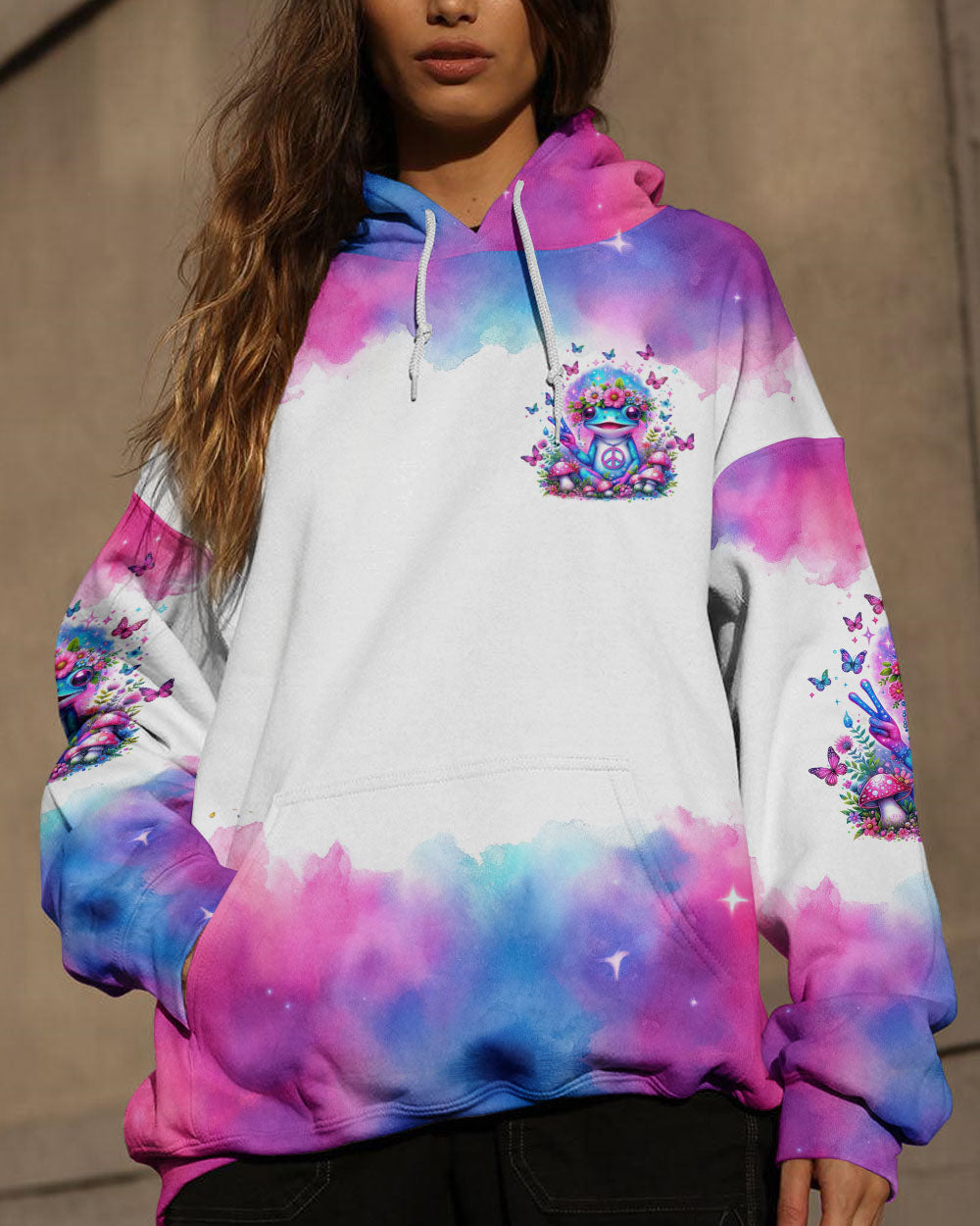 PEACE AND LOVE KIND OF GIRL FROG ALL OVER PRINT - TLTW2301243