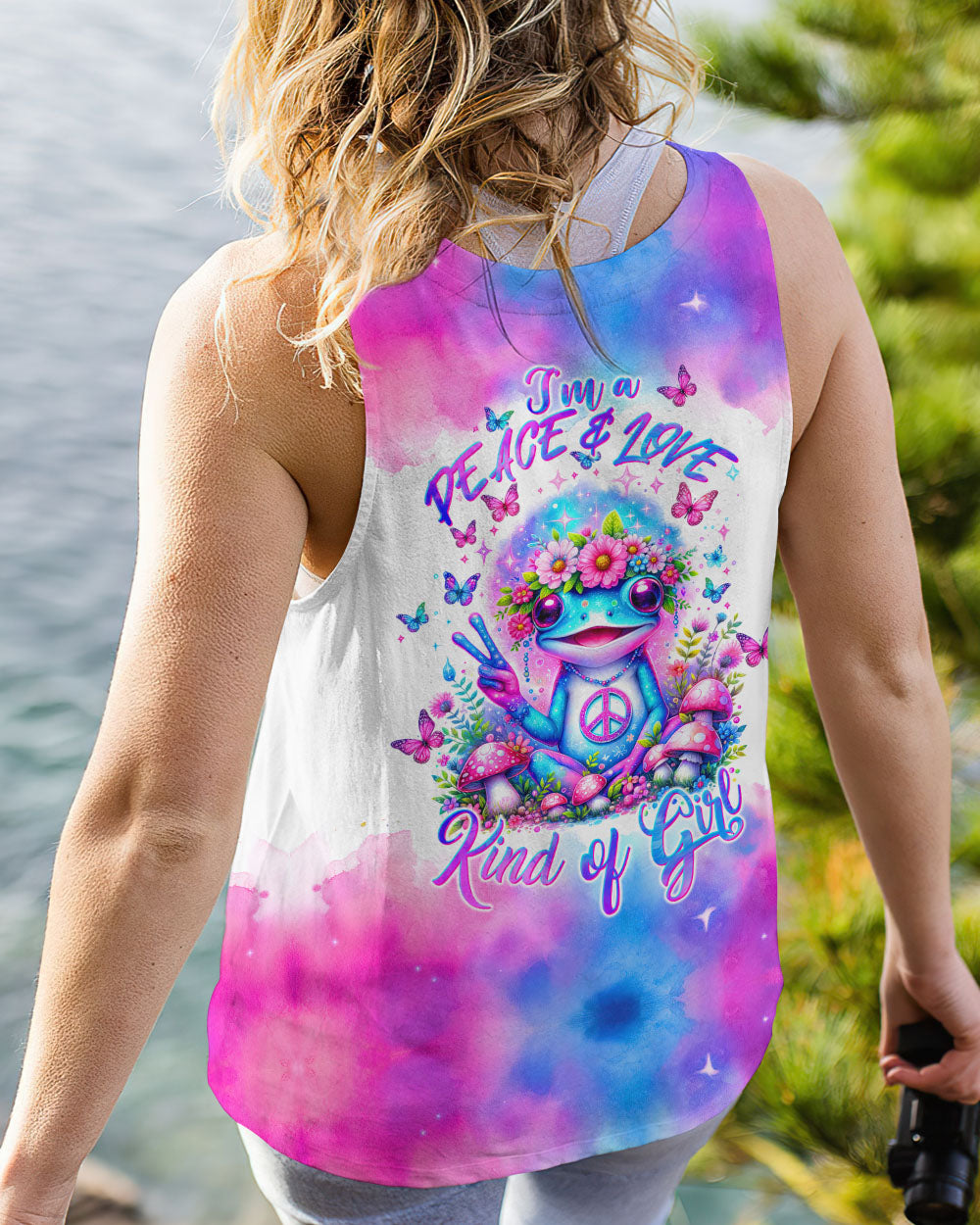 PEACE AND LOVE KIND OF GIRL FROG ALL OVER PRINT - TLTW2301243