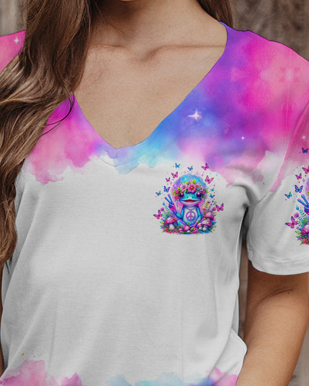PEACE AND LOVE KIND OF GIRL FROG ALL OVER PRINT - TLTW2301243