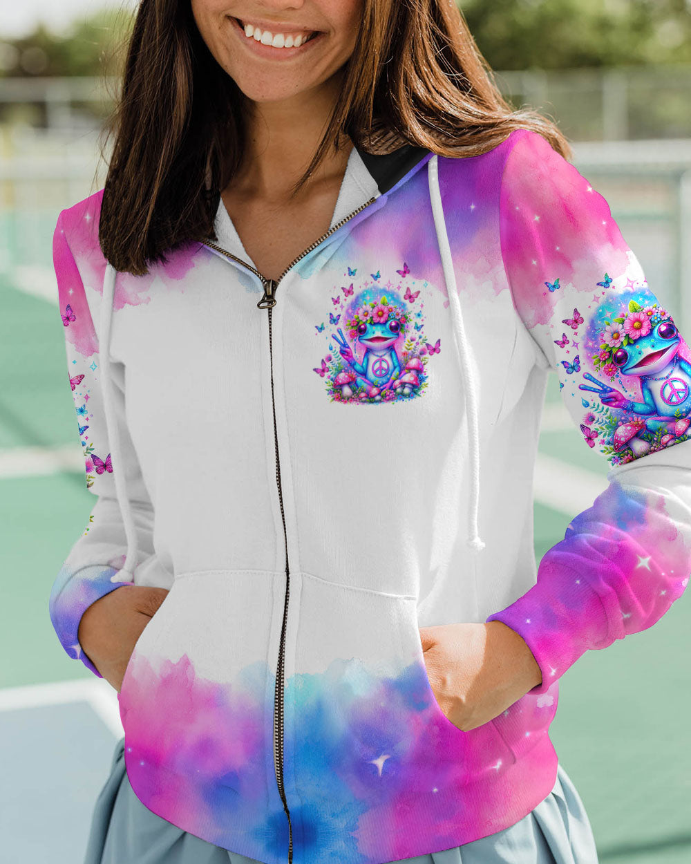 PEACE AND LOVE KIND OF GIRL FROG ALL OVER PRINT - TLTW2301243