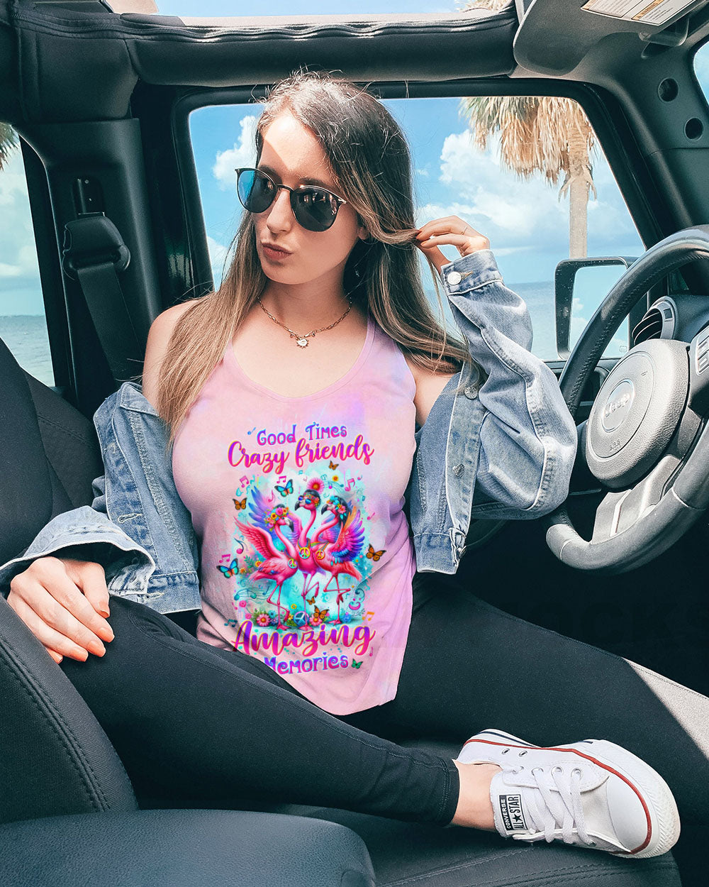 GOOD TIMES CRAZY FRIEND FLAMINGO ALL OVER PRINT - TLTW2304243
