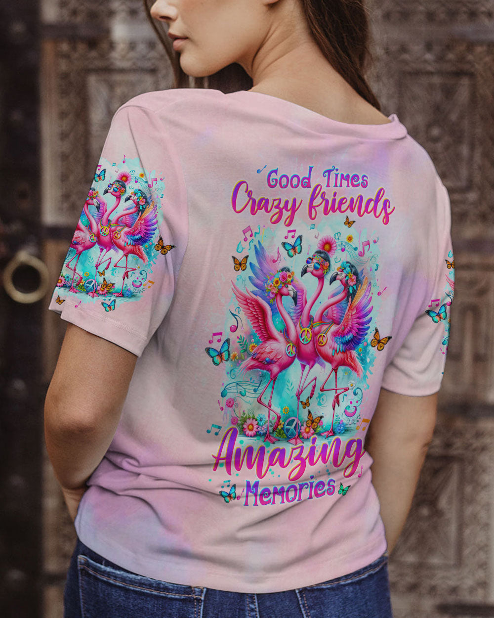 GOOD TIMES CRAZY FRIEND FLAMINGO ALL OVER PRINT - TLTW2304243