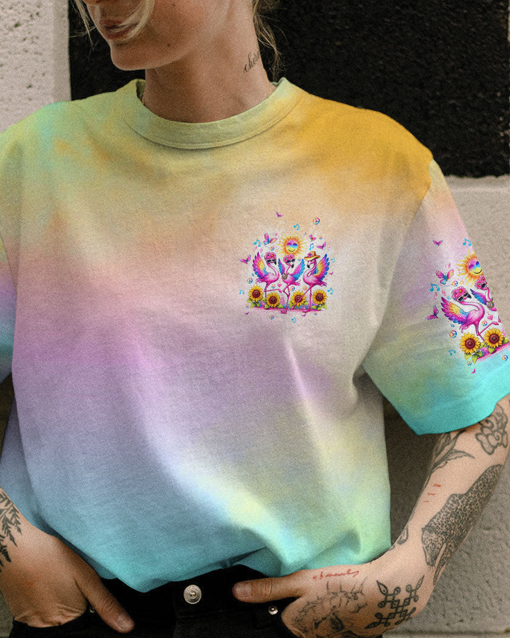 TRUE FRIENDS ARE LIKE BRIGHT SUNFLOWERS FLAMINGO ALL OVER PRINT - TLTW2304244
