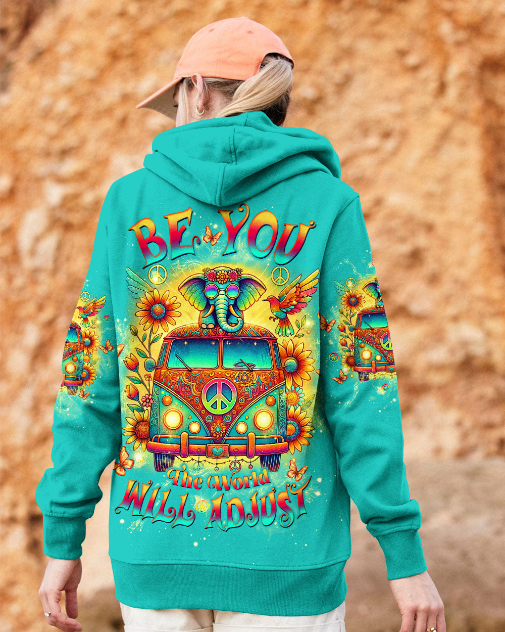BE YOU THE WORLD WILL ADJUST ELEPHANT ALL OVER PRINT - TLTW2308244