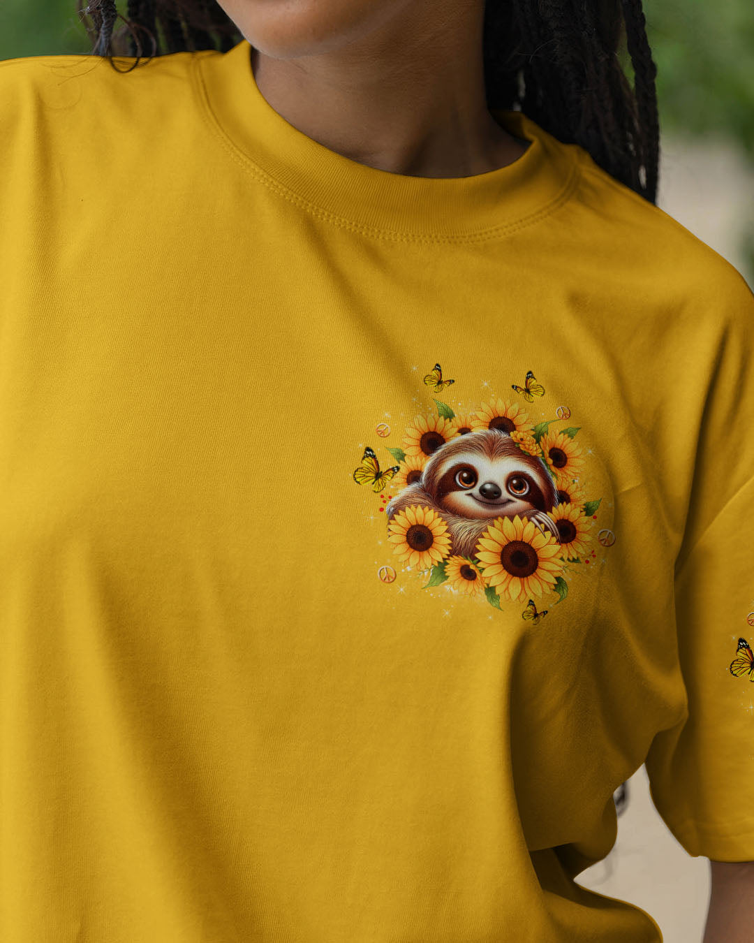 JUST BREATHE SLOTH SUNFLOWER ALL OVER PRINT - TLTW2310252