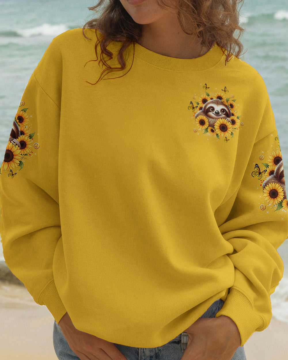 JUST BREATHE SLOTH SUNFLOWER ALL OVER PRINT - TLTW2310252