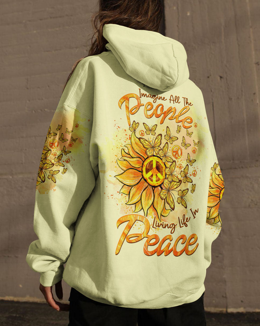 IMAGINE ALL THE PEOPLE LIVING LIFE IN PEACE SUNFLOWER ALL OVER PRINT - TLTW2408234