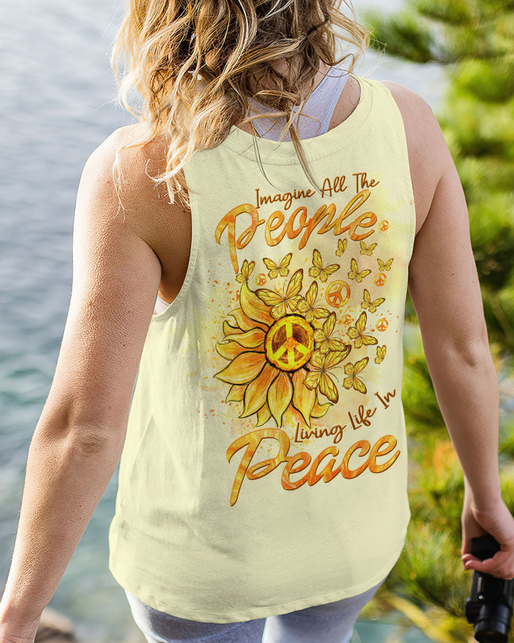 IMAGINE ALL THE PEOPLE LIVING LIFE IN PEACE SUNFLOWER ALL OVER PRINT - TLTW2408234