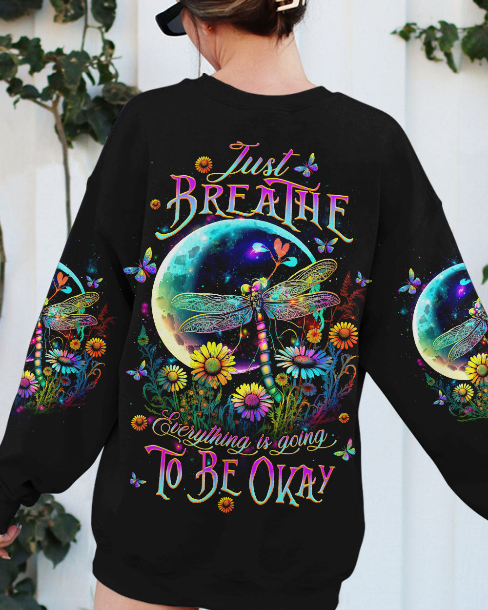 JUST BREATHE DRAGONFLY FLORAL MOON ALL OVER PRINT - TLTW2411232