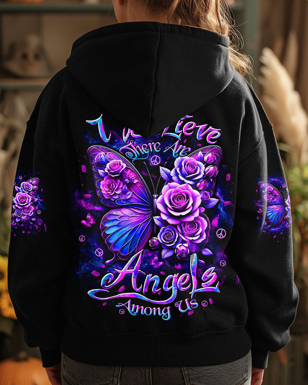 I BELIEVE THERE ARE ANGELS AMONG US BUTTERFLY ALL OVER PRINT - TLTW2509244