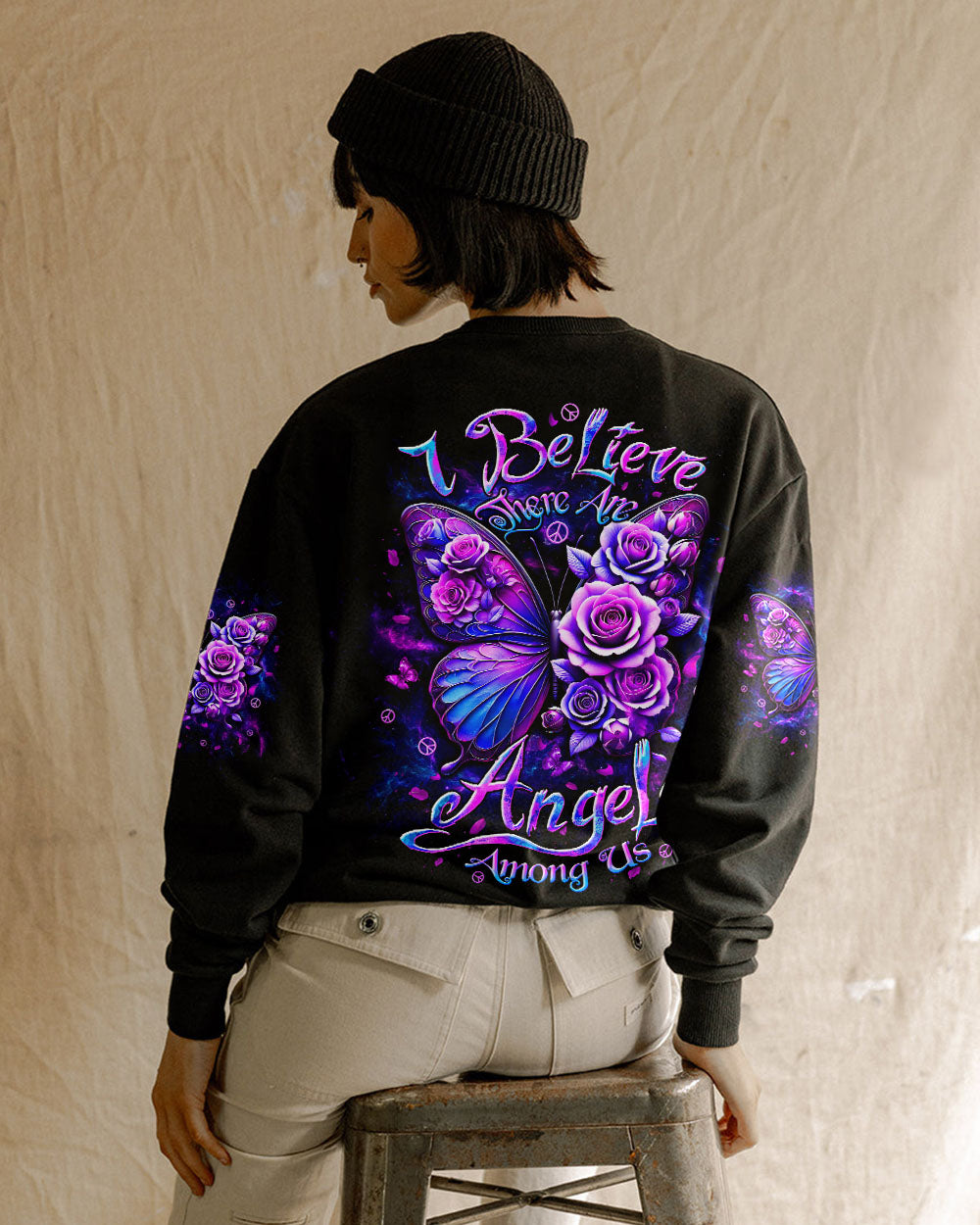 I BELIEVE THERE ARE ANGELS AMONG US BUTTERFLY ALL OVER PRINT - TLTW2509244