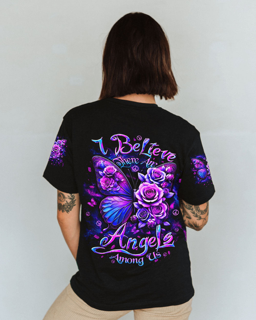 I BELIEVE THERE ARE ANGELS AMONG US BUTTERFLY ALL OVER PRINT - TLTW2509244