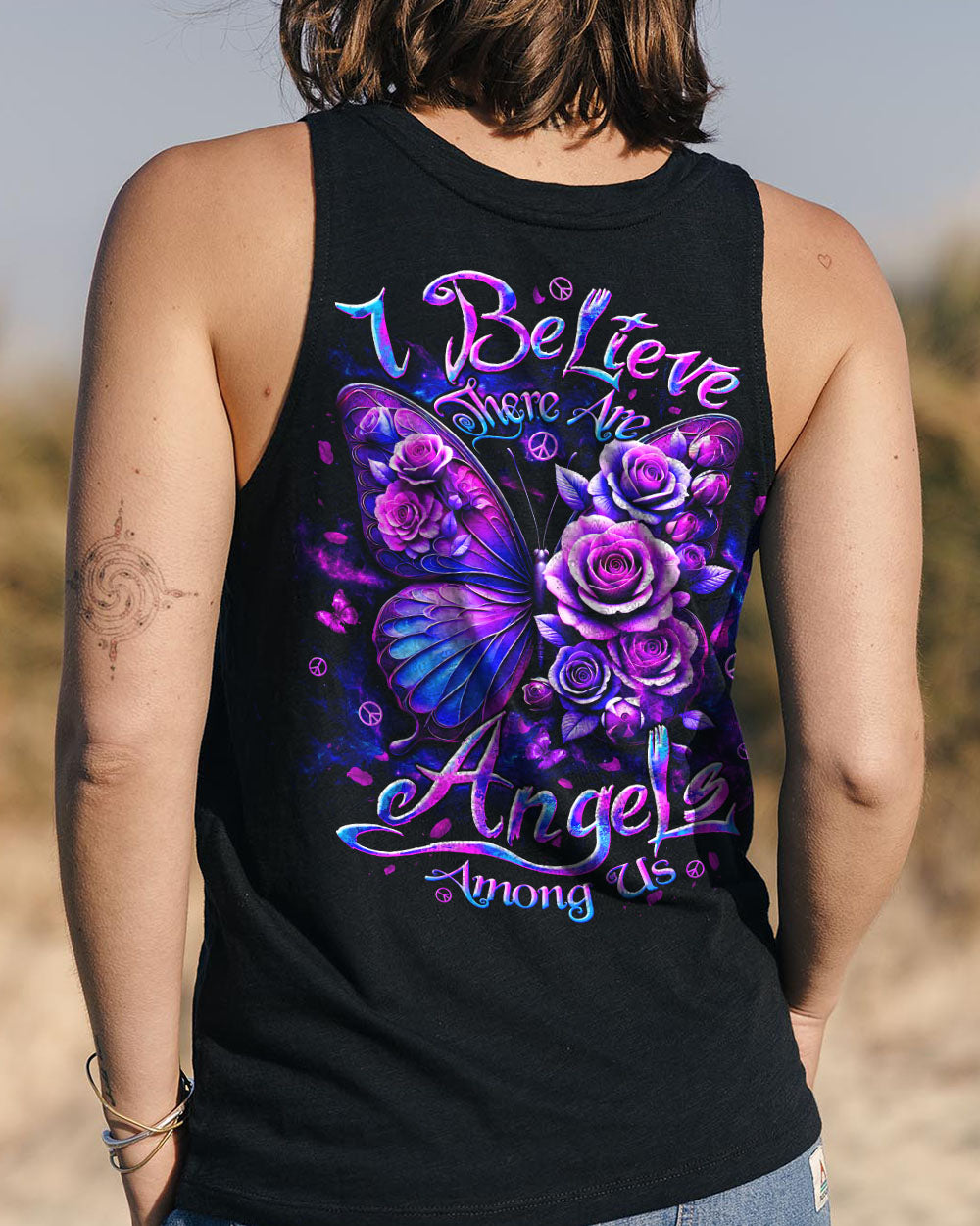 I BELIEVE THERE ARE ANGELS AMONG US BUTTERFLY ALL OVER PRINT - TLTW2509244