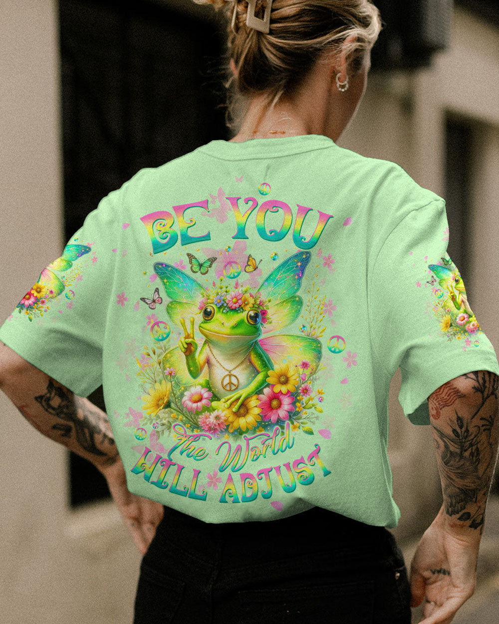 BE YOU THE WORLD WILL ADJUST FROG WINGS ALL OVER PRINT - TLTW2511232