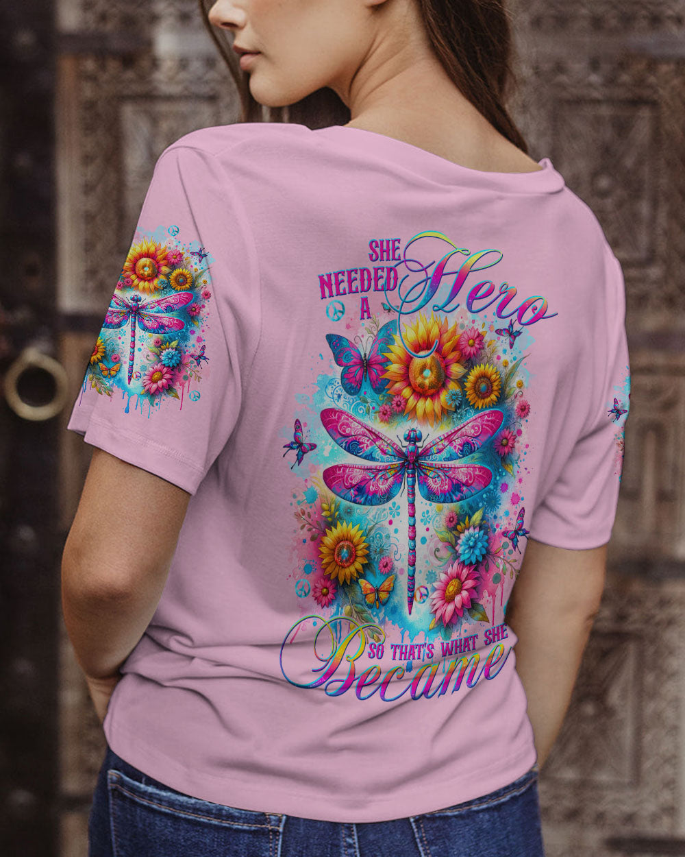 SHE NEEDED A HERO DRAGONFLY ALL OVER PRINT - TLTW2603244