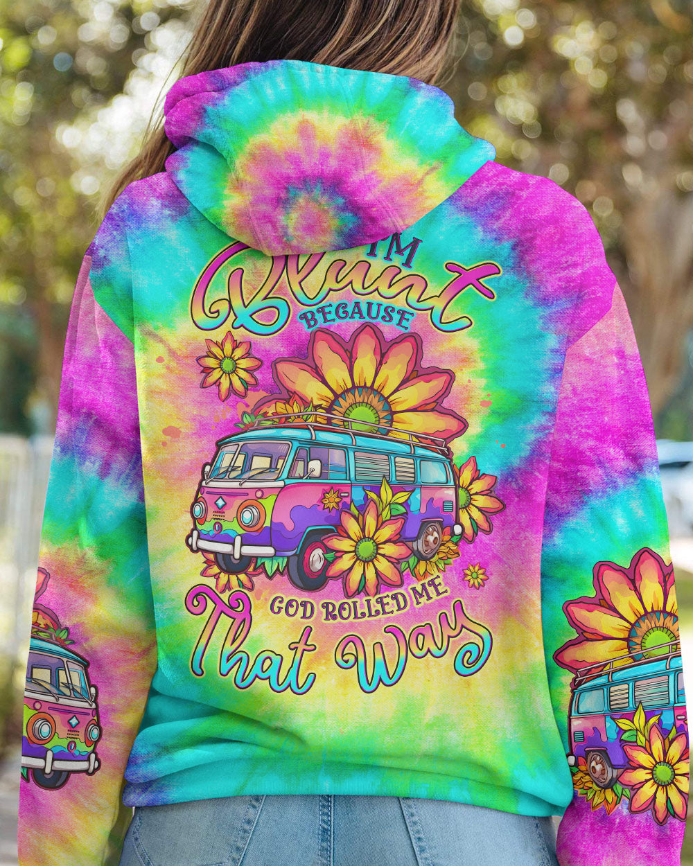 I'M BLUNT BECAUSE GOD ROLLED ME TIE DYE ALL OVER PRINT - TLTW2606233