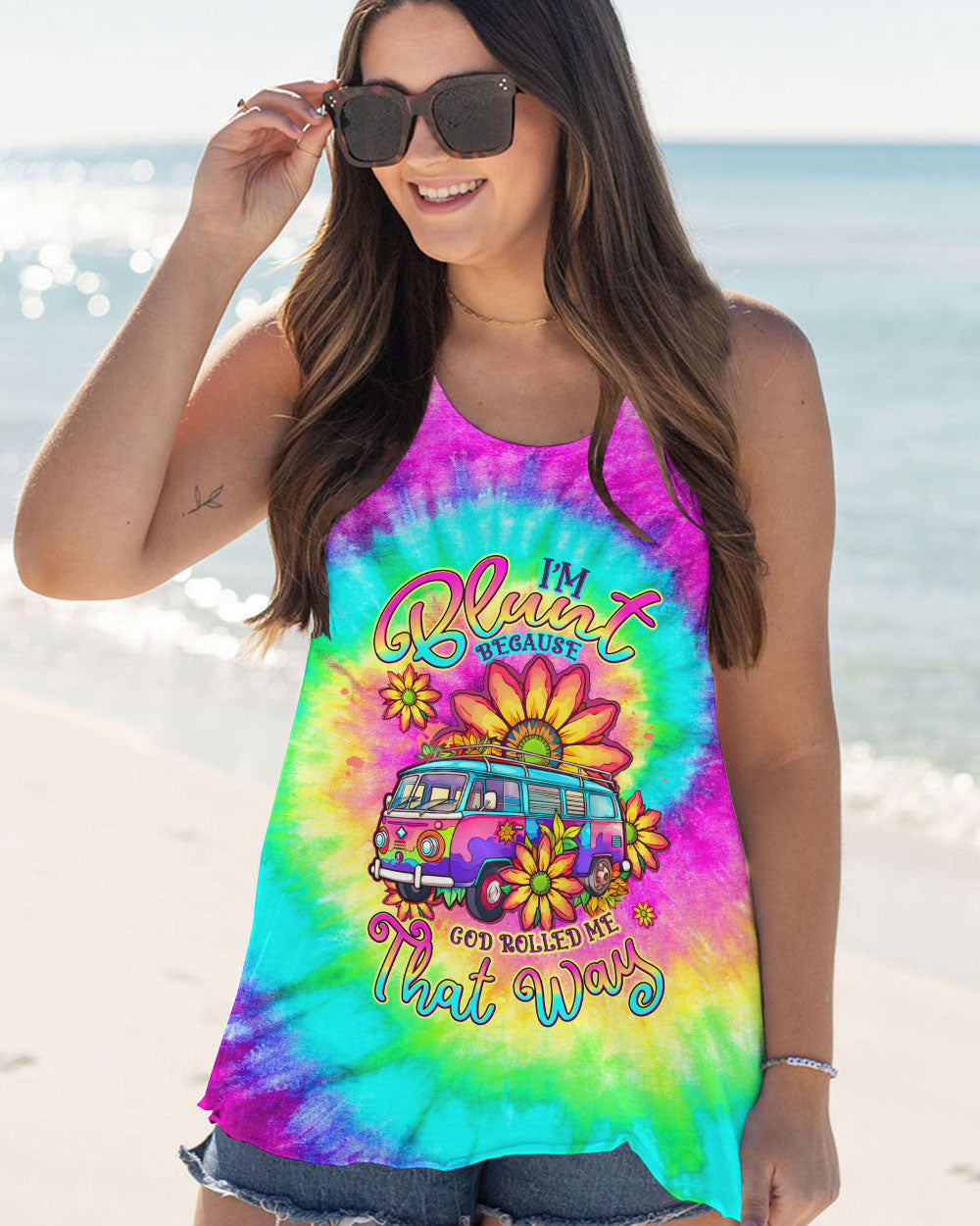 I'M BLUNT BECAUSE GOD ROLLED ME TIE DYE ALL OVER PRINT - TLTW2606233