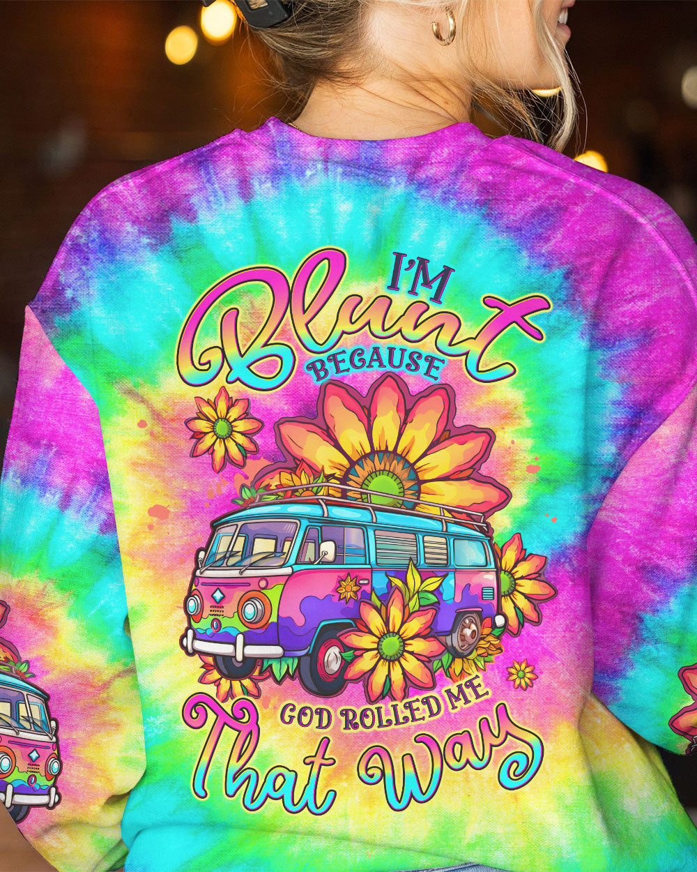 I'M BLUNT BECAUSE GOD ROLLED ME TIE DYE ALL OVER PRINT - TLTW2606233