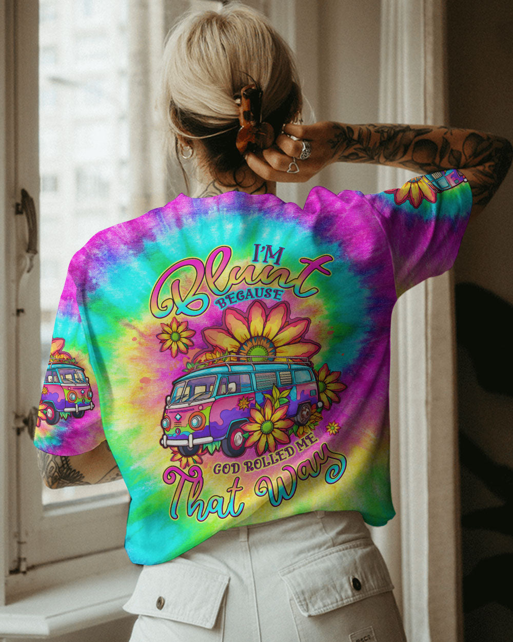 I'M BLUNT BECAUSE GOD ROLLED ME TIE DYE ALL OVER PRINT - TLTW2606233