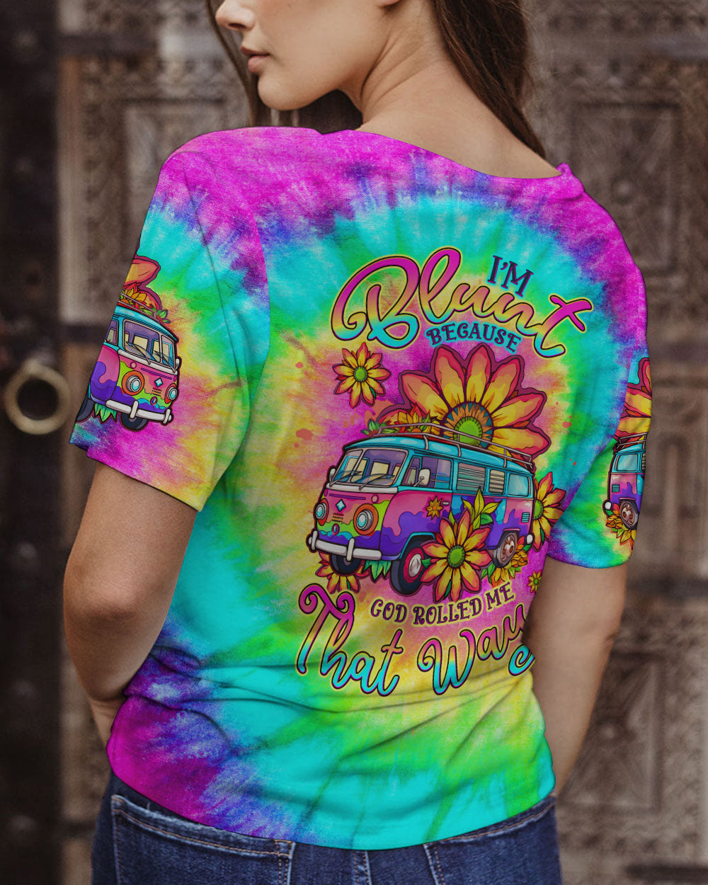 I'M BLUNT BECAUSE GOD ROLLED ME TIE DYE ALL OVER PRINT - TLTW2606233