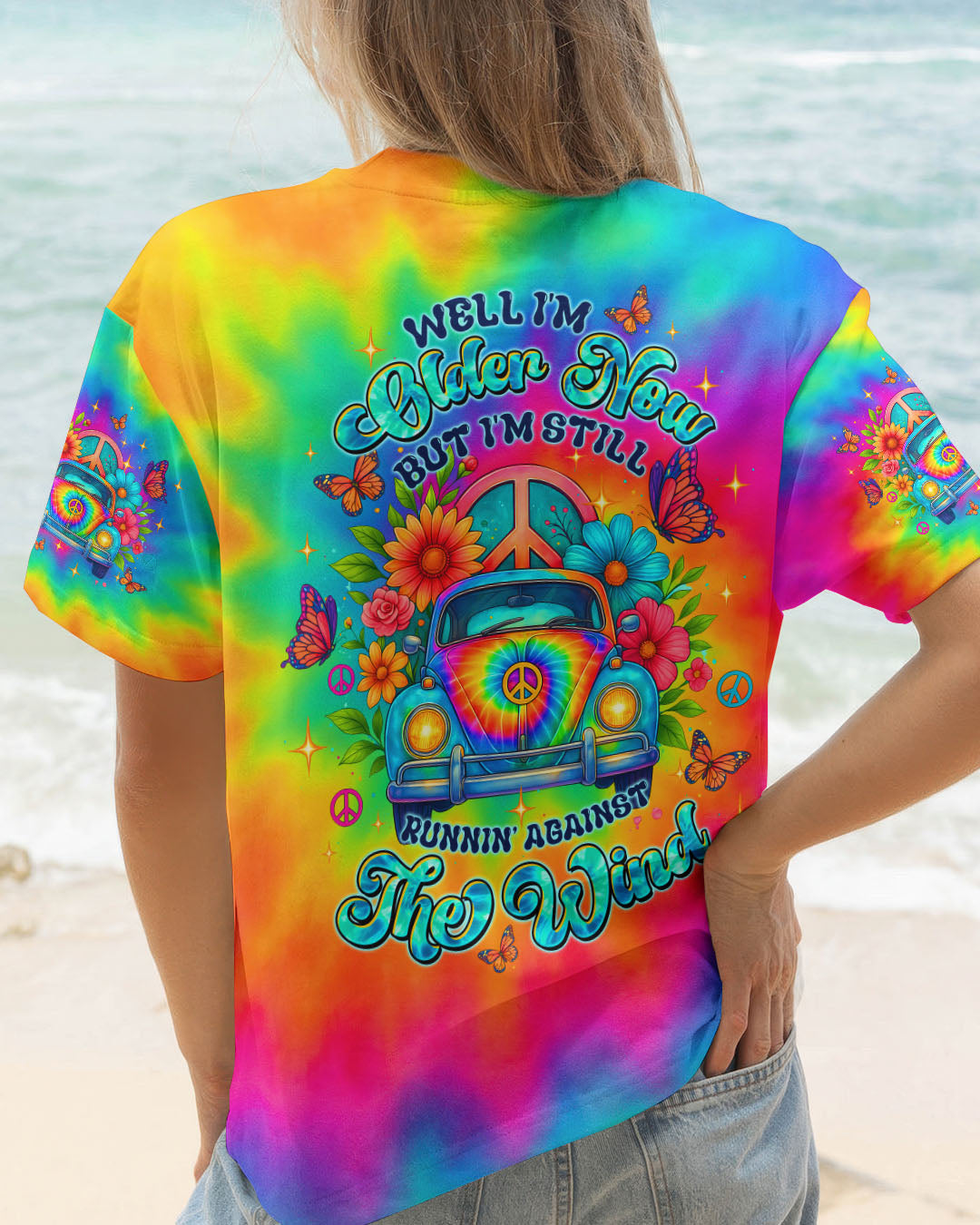 RUNNING AGAINST THE WIND TIE DYE CAR ALL OVER PRINT - TLTW2606251