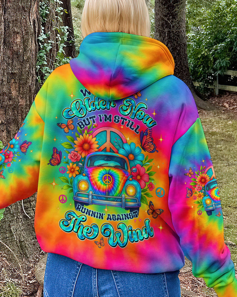 RUNNING AGAINST THE WIND TIE DYE CAR ALL OVER PRINT - TLTW2606251
