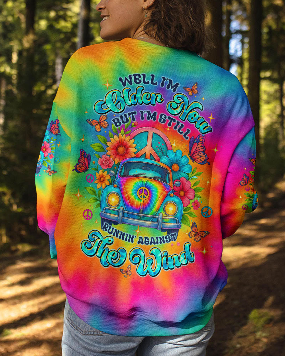 RUNNING AGAINST THE WIND TIE DYE CAR ALL OVER PRINT - TLTW2606251