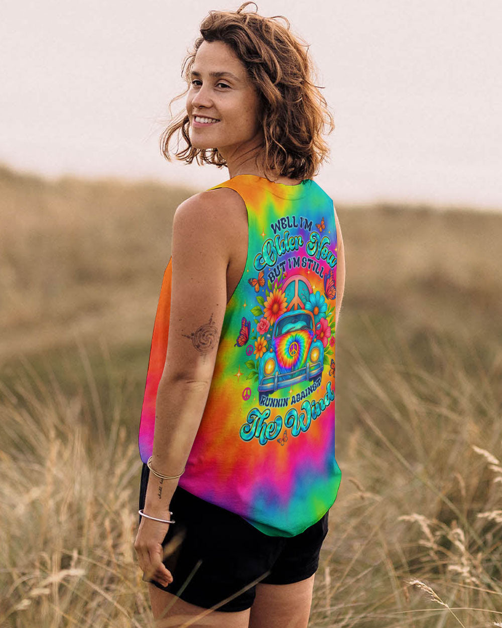 RUNNING AGAINST THE WIND TIE DYE CAR ALL OVER PRINT - TLTW2606251