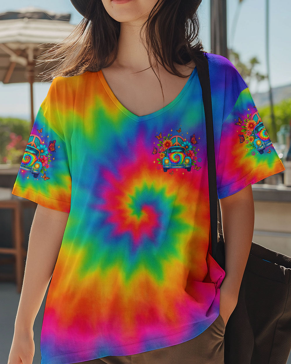 RUNNING AGAINST THE WIND TIE DYE CAR ALL OVER PRINT - TLTW2606251