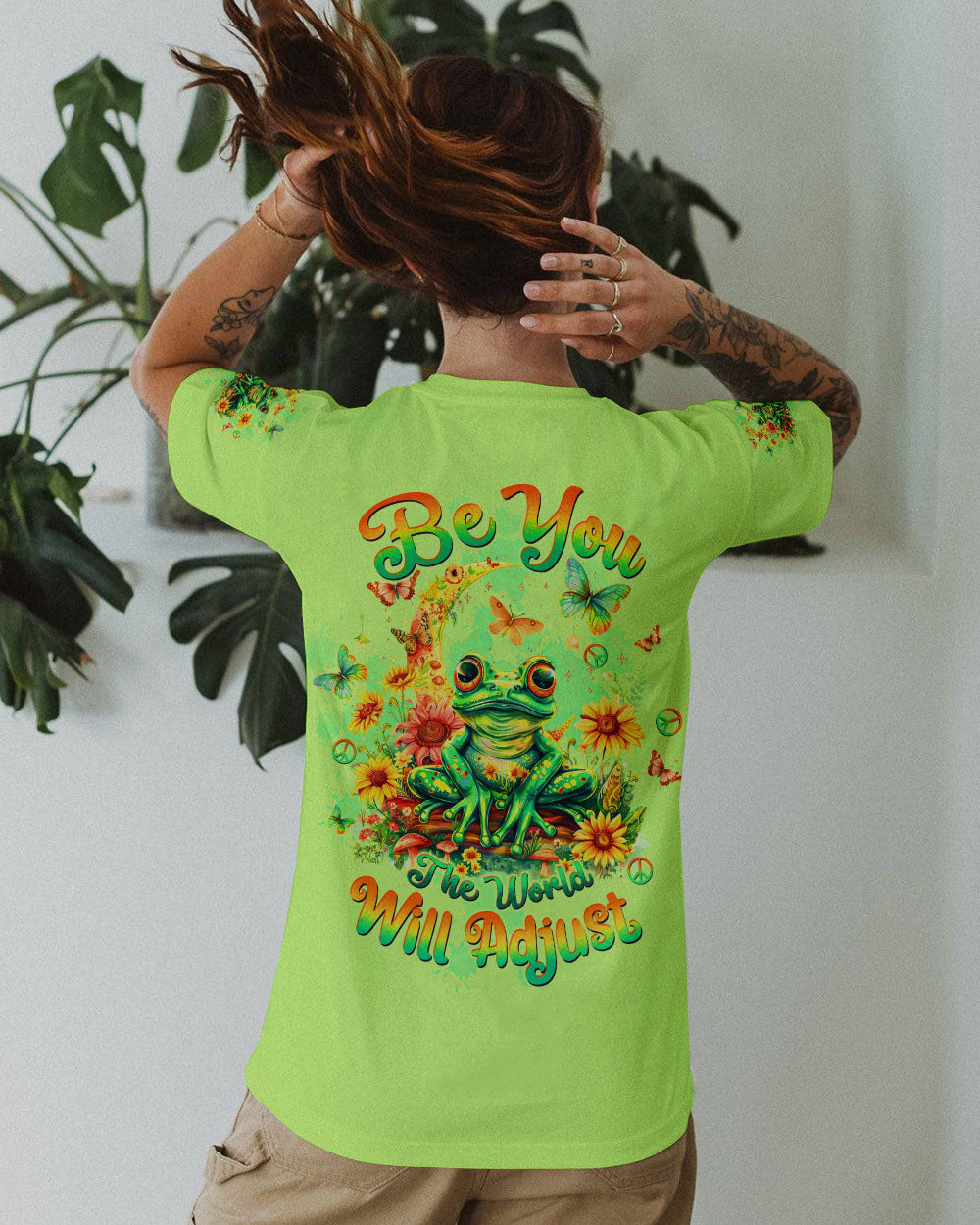 BE YOU THE WORLD WILL ADJUST FROG ALL OVER PRINT  - TLTW2611244
